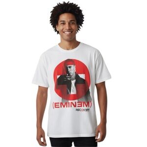 Eminem Recovery Album White Graphic T-Shirt Unisex XL Size – Rap Hip Hop Tee   G